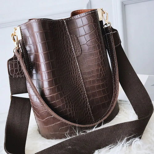 Blake Shoulder Bag -Chocolate Croc